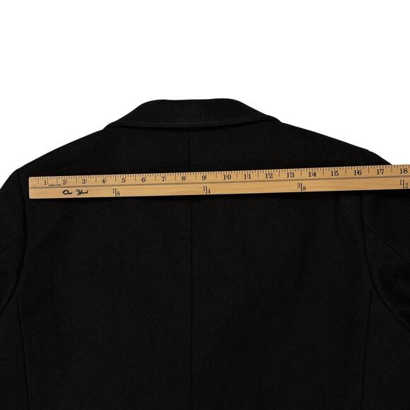 Theory Belvin Coat Mens Size Medium Black Wool Cashmere Blend Preppy Career - Picture 14 of 15